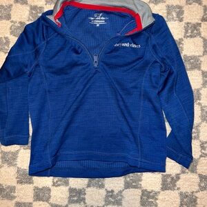 Vineyard Vines Navy and Red Half-Zip Top